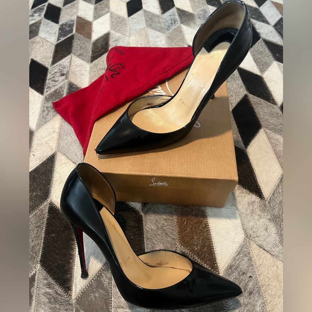 Christian Louboutin Iriza 100 black patent 38/US 7.5